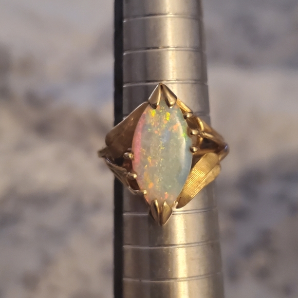 Stunning vintage large genuine opal ring - Picture 6 of 13